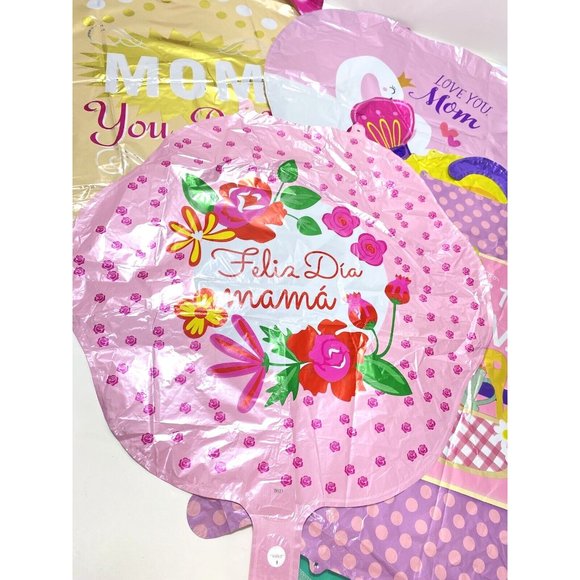 Happy Mothers Day Foil Balloons Cute Party Balloons, Pink Colourfu, 7pc Set New - Picture 4 of 12